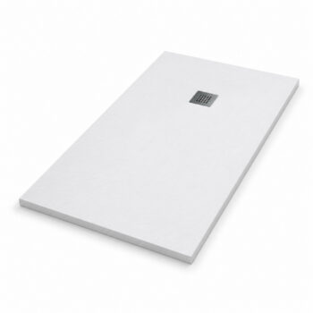 Plato de ducha de resina blanco BASIC textura piedra Kora Bath